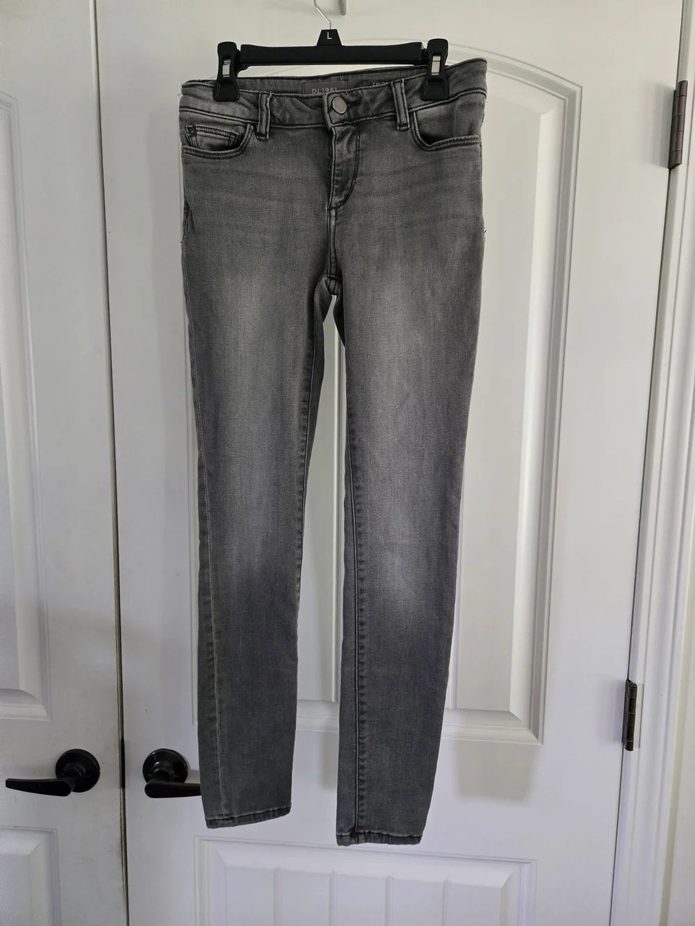DL1961 Kids Chloe Gray Skinny Jeans Size 12 Stretch Denim
